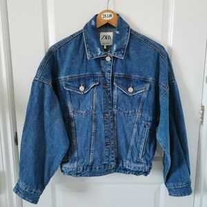 ✨Zara oversized denim jacket